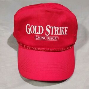 Cobra Gold Strike Casino Resort Hat Unisex‎ OSFA Red Excellent Vintage Rope Cap
